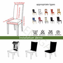Load image into Gallery viewer, Square lattice printed stretch chair cover for dining room office banquet chair protector elastic material armchair cover