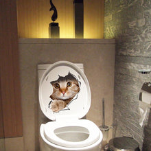 Load image into Gallery viewer, Vinyl waterproof Cat Dog 3D Wall Stickers Hole View Bathroom Toilet Living Room Home Decor Decal Poster Background Wall Stickers