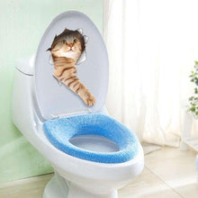 Load image into Gallery viewer, Vinyl waterproof Cat Dog 3D Wall Stickers Hole View Bathroom Toilet Living Room Home Decor Decal Poster Background Wall Stickers