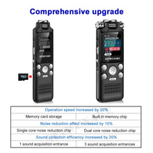 Load image into Gallery viewer, Voice recorder recording activated audio sound digital professional Dictaphone USB PCM 1536Kbps