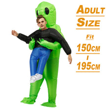 Load image into Gallery viewer, Anime Inflatable Costume Green Alien Adult Kids Funny Blow Up Suit Party Fancy Dress Party Cosplay Halloween Costume