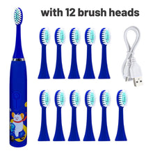 Load image into Gallery viewer, For Children Electric Toothbrush Cartoon Pattern Kids with Replace The Toothbrush Head Ultrasonic Electric Toothbrush