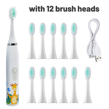 Load image into Gallery viewer, For Children Electric Toothbrush Cartoon Pattern Kids with Replace The Toothbrush Head Ultrasonic Electric Toothbrush