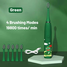 Load image into Gallery viewer, For Children Electric Toothbrush Cartoon Pattern Kids with Replace The Toothbrush Head Ultrasonic Electric Toothbrush