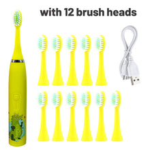 Load image into Gallery viewer, For Children Electric Toothbrush Cartoon Pattern Kids with Replace The Toothbrush Head Ultrasonic Electric Toothbrush
