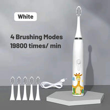Load image into Gallery viewer, For Children Electric Toothbrush Cartoon Pattern Kids with Replace The Toothbrush Head Ultrasonic Electric Toothbrush