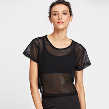 Load image into Gallery viewer, Yoga Shirt Sexy Short Sleeve T-Shirt Sport Top Blouse Cover Up Quick Dry Gym Clothes