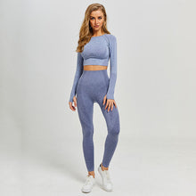 Load image into Gallery viewer, Yoga Set Gym Clothing Fitness Leggings+Cropped Shirts Sport Suit Women