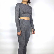Load image into Gallery viewer, Yoga Set Gym Clothing Fitness Leggings+Cropped Shirts Sport Suit Women