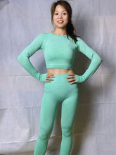 Load image into Gallery viewer, Yoga Set Gym Clothing Fitness Leggings+Cropped Shirts Sport Suit Women