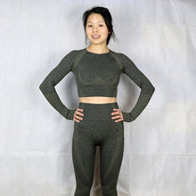 Load image into Gallery viewer, Yoga Set Gym Clothing Fitness Leggings+Cropped Shirts Sport Suit Women