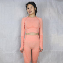 Load image into Gallery viewer, Yoga Set Gym Clothing Fitness Leggings+Cropped Shirts Sport Suit Women