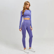 Load image into Gallery viewer, Yoga Set Gym Clothing Fitness Leggings+Cropped Shirts Sport Suit Women