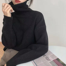 Load image into Gallery viewer, Cashmere Elegant Turtle Neck Women Sweater Soft Knitted Basic Pullovers O Neck Loose Warm Female Knitwear Jumper