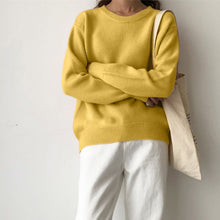 Load image into Gallery viewer, Cashmere Elegant Women Sweater Oversized Knitted Basic Pullovers O Neck Loose Soft Female Knitwear Jumper