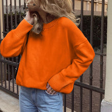 Load image into Gallery viewer, Cashmere Elegant Women Sweater Oversized Knitted Basic Pullovers O Neck Loose Soft Female Knitwear Jumper