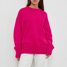 Load image into Gallery viewer, Cashmere Elegant Women Sweater Oversized Knitted Basic Pullovers O Neck Loose Soft Female Knitwear Jumper