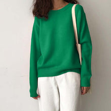 Load image into Gallery viewer, Cashmere Elegant Women Sweater Oversized Knitted Basic Pullovers O Neck Loose Soft Female Knitwear Jumper
