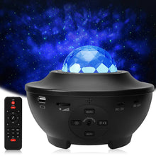 Load image into Gallery viewer, Water Wave LED Projector Light Blueteeth USB Voice Control Music Player LED Night Light Romantic Projection Lamp Birthday Gift