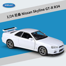 Load image into Gallery viewer, 1:24 Nissan Skyline GT-R R34 simulation alloy car model crafts decoration collection toy tools gift