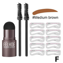 Load image into Gallery viewer, Eyebrow Shaping Kit Stamp Eyebrow Pencil and 5 Pairs Brow Stencils Kit Pen Cosmetics Waterproof Natural Color Eye Makeup Tools