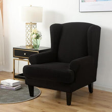 Load image into Gallery viewer, Wing back Chair Cover Jacquard Spandex Stretch Slipcovers for office Chairs Stylish 2 Piece Set With Elastic Band