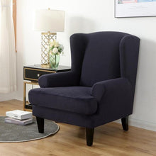 Load image into Gallery viewer, Wing back Chair Cover Jacquard Spandex Stretch Slipcovers for office Chairs Stylish 2 Piece Set With Elastic Band