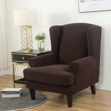 Load image into Gallery viewer, Wing back Chair Cover Jacquard Spandex Stretch Slipcovers for office Chairs Stylish 2 Piece Set With Elastic Band