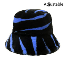 Load image into Gallery viewer, Winter Cow Leopard Faux Fur Fluffy Bucket Hats Women Outdoor Warm Sun Hat Soft Velvet Furly Fisherman Cap Lady Fashion Panama