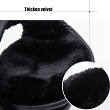 Load image into Gallery viewer, Winter Earmuffs for Men Foldable Ear Warmers British Style Plaid Plush Ear Muff Adjustable PU Leather Earcap Back Wear Earphone