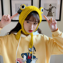 Load image into Gallery viewer, Winter Skullies Women Hat Frog Crochet Knitted Hat Costume Beanie Hats Women Gift Baby Anime Hat Photography Prop Party