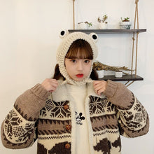 Load image into Gallery viewer, Winter Skullies Women Hat Frog Crochet Knitted Hat Costume Beanie Hats Women Gift Baby Anime Hat Photography Prop Party