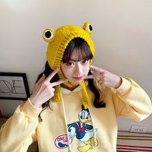 Load image into Gallery viewer, Winter Skullies Women Hat Frog Crochet Knitted Hat Costume Beanie Hats Women Gift Baby Anime Hat Photography Prop Party