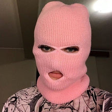 Load image into Gallery viewer, Winter Women Knitted Hat Full Face Cover Ski Mask Hat 3 Holes Balaclava Hood Motorcycle Army Tactical Caps Men Beanies Bonnet