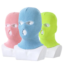 Load image into Gallery viewer, Winter Women Knitted Hat Full Face Cover Ski Mask Hat 3 Holes Balaclava Hood Motorcycle Army Tactical Caps Men Beanies Bonnet