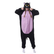 Load image into Gallery viewer, Winter Women Pajamas Kigurumi Unicorn Black Cat Animal Star Onesies Adult Couple Costume Cosplay Flannel Plus Size Sleepwear