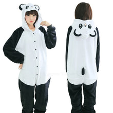Load image into Gallery viewer, Winter Women Pajamas Kigurumi Unicorn Black Cat Animal Star Onesies Adult Couple Costume Cosplay Flannel Plus Size Sleepwear