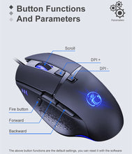 Load image into Gallery viewer, Wired Gaming Mosue Gamer Computer Mouse Ergonomic Mause USB Mouse 8 Keys Customizable 8D 7200 DPI LED Gaming Mice For PC Gamer