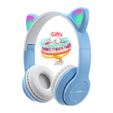 Load image into Gallery viewer, Wireless Headphones Cat Ear with Mic Blue-tooth Glow Light Stereo Bass Helmets Children Gamer Girl Gifts PC Phone Gaming Headset