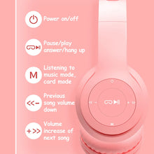 Load image into Gallery viewer, Wireless Headphones Cat Ear with Mic Blue-tooth Glow Light Stereo Bass Helmets Children Gamer Girl Gifts PC Phone Gaming Headset