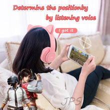 Load image into Gallery viewer, Wireless Headphones Cat Ear with Mic Blue-tooth Glow Light Stereo Bass Helmets Children Gamer Girl Gifts PC Phone Gaming Headset
