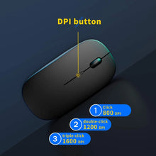 Load image into Gallery viewer, Wireless Rechargeable Mouse for Laptop Computer PC, Slim Mini Noiseless Cordless Mouse, 2.4G Mice for Home/Office