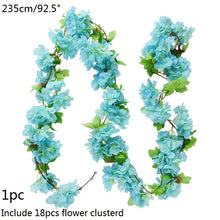 Load image into Gallery viewer, Wisteria Artificial Flower Vine Ivy Leaf Garland Silk Rose Flowers Rattan String Vine Wedding Arch Flower Home Garden Decoration