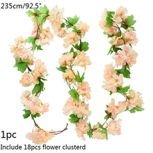 Load image into Gallery viewer, Wisteria Artificial Flower Vine Ivy Leaf Garland Silk Rose Flowers Rattan String Vine Wedding Arch Flower Home Garden Decoration