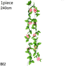 Load image into Gallery viewer, Wisteria Artificial Flower Vine Ivy Leaf Garland Silk Rose Flowers Rattan String Vine Wedding Arch Flower Home Garden Decoration
