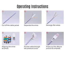 Load image into Gallery viewer, Connector No Crimp Connectors CCTV Ethernet Cable Tool-less Crystal Head Plug CAT6 RJ45 Connector