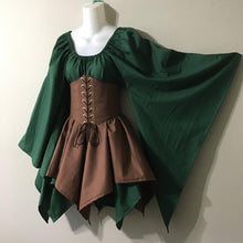 Load image into Gallery viewer, Women Elf Cosplay Medieval Costumes Renaissance Victorian Gothic Queen Dresses with Corset Halloween Elves Performance Clothes