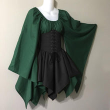 Load image into Gallery viewer, Women Elf Cosplay Medieval Costumes Renaissance Victorian Gothic Queen Dresses with Corset Halloween Elves Performance Clothes