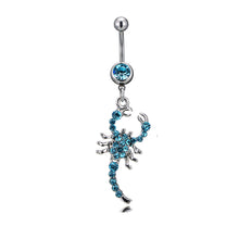 Load image into Gallery viewer, Women Fashion Piercing Pink Color Crystal Heart Wing Belly Navel Ring Dangle Personality Body Jewelry Accessories