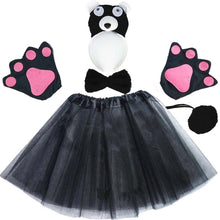 Load image into Gallery viewer, Women Girls White Black Animal Panda Costume Cosplay Headband Tutu Skirt Tie Tail Paw Birthday Party Halloween Gift Christmas